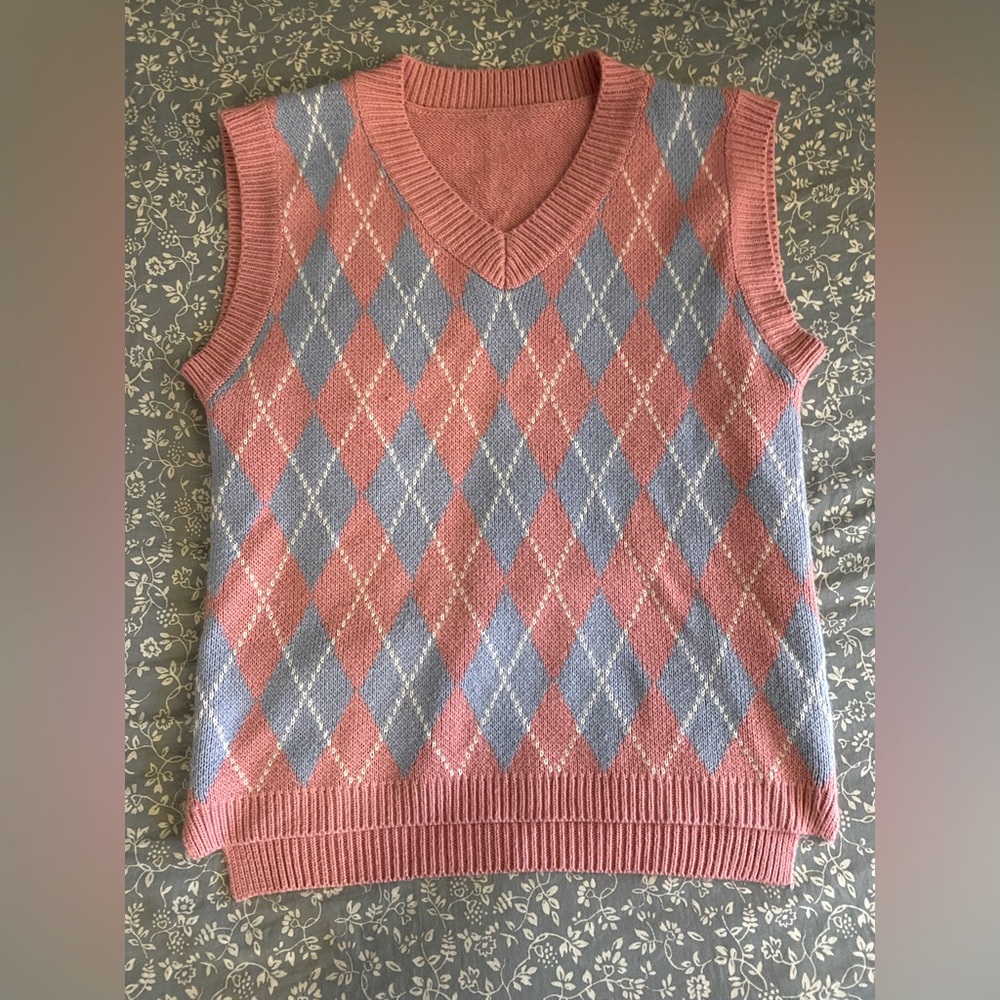 pink argyle sweater vest